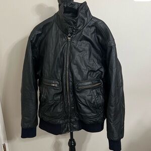 Men’s Classic Stratojac Black Bomber Jacket size L